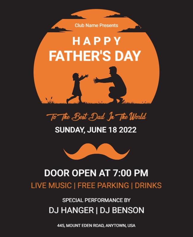 Heartwarming Father's Day Celebration Family Event Poster Template