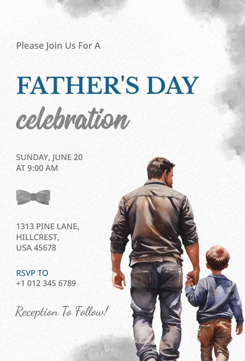 Heartwarming Father's Day Celebration Family Gathering Invitation Template