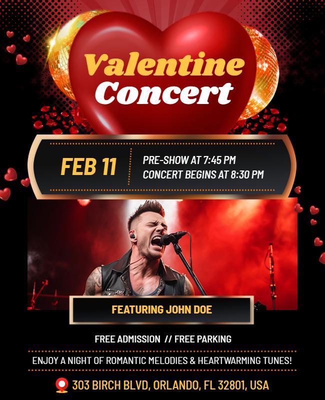 Heartwarming Melodies Valentine Concert Flyer Template