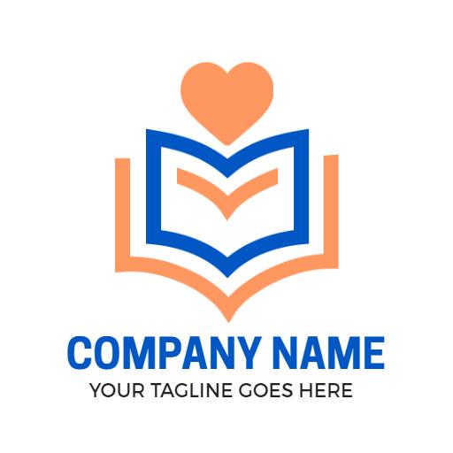 Heartwarming Open Book Design Celebrating Reading and Education Logo Template