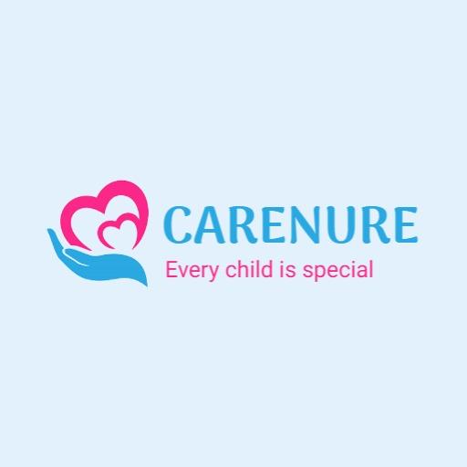 Heartwarming Pink and Blue Care Center Focusing on Kids Logo Template