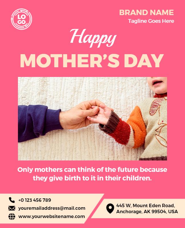 Heartwarming Pink Mother's Day Celebration Poster Template