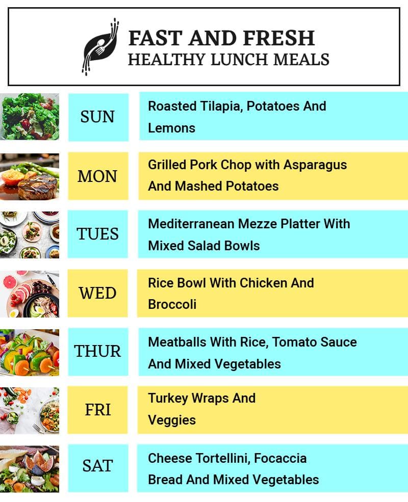 Hearty Mediterranean and Classic Dishes for Every Day Lunch Menu Template