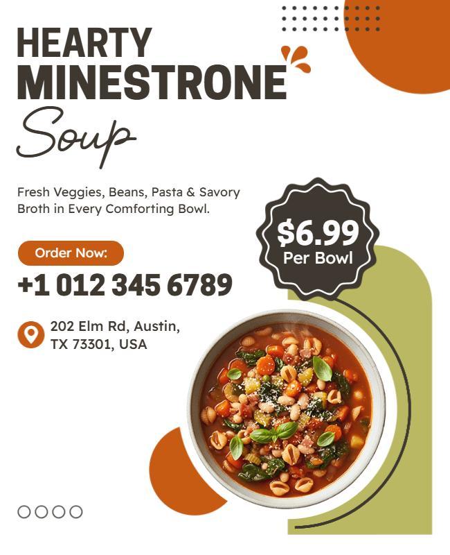 Hearty Minestrone Soup Promotion Flyer Template