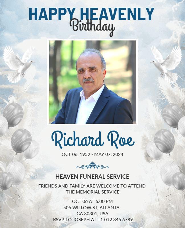 Heavenly Birthday Tribute Flyer Template