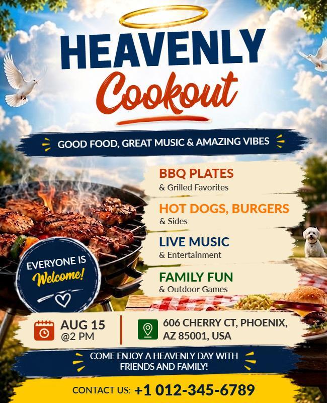 Heavenly Cookout Event Flyer Template