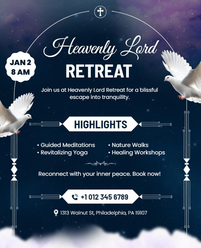 Heavenly Lord Spiritual Retreat Flyer Template