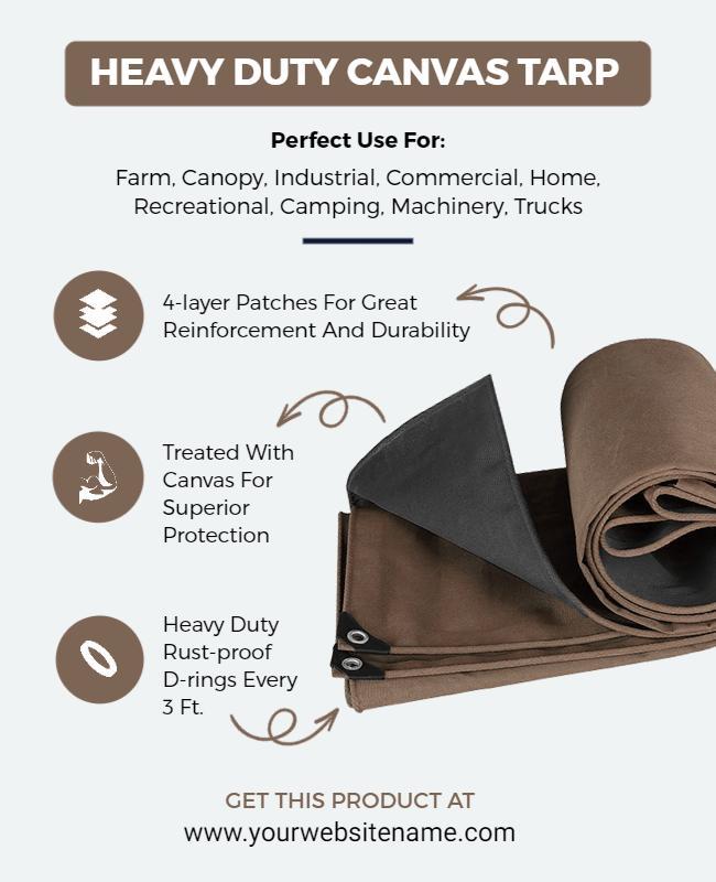 Heavy Duty Canvas Tarp Product Flyer Template