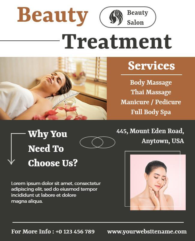 Heavy Metal and Tuatara Treatment Beauty Flyer Template