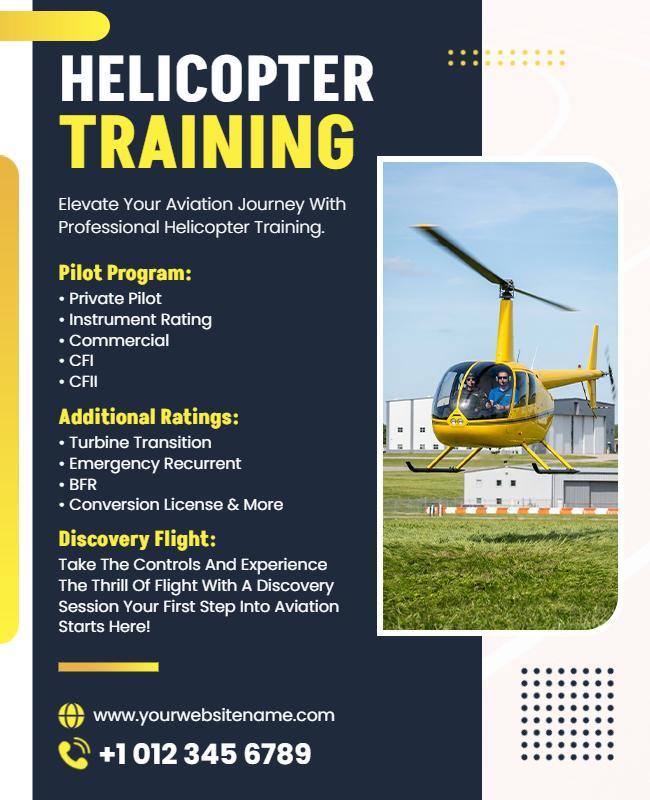 Helicopter Pilot Training Program Flyer Template