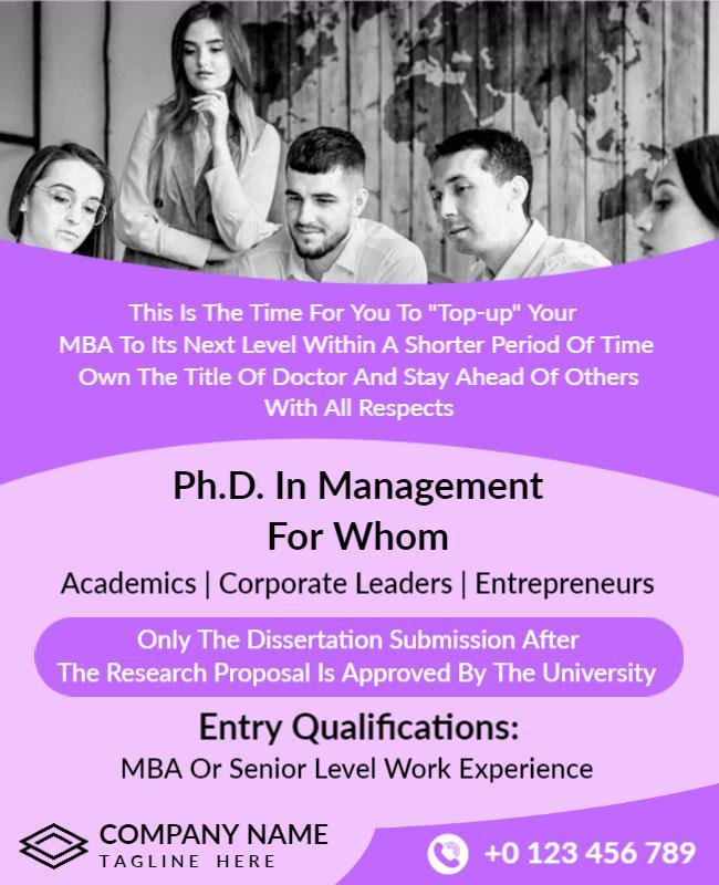 Heliotrope Phd Education Flyer Template