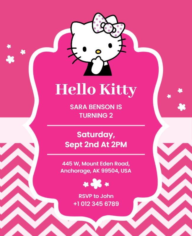 Hello Kitty Birthday Celebration Flyer Template