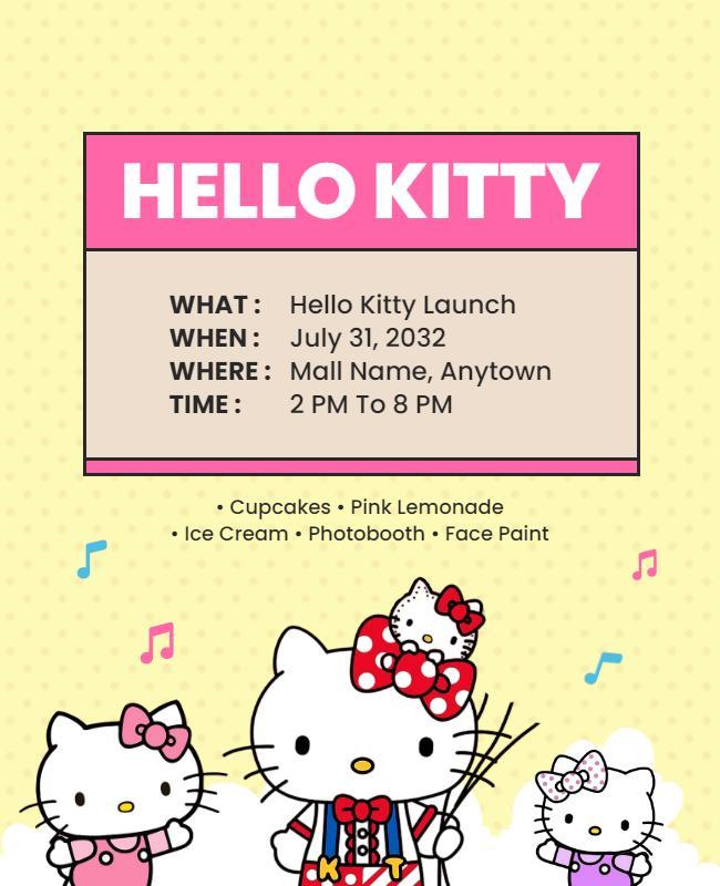 Hello Kitty Launch Event Flyer Template