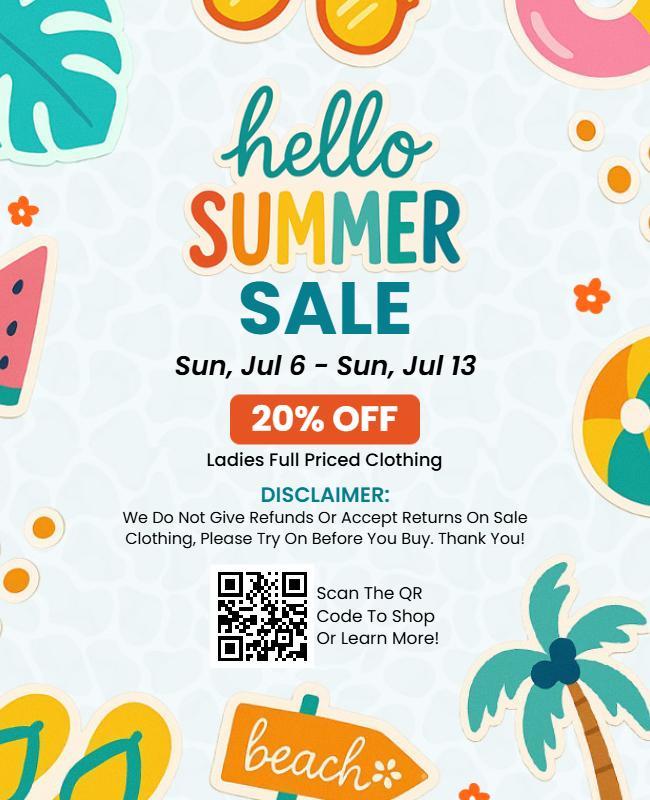 Hello Summer Fashion Sale Flyer Template