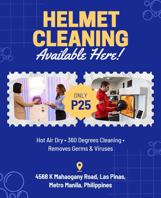 Helmet Cleaning Available Flyer Template