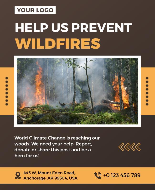 Help Prevent Wildfires Awareness Flyer Template