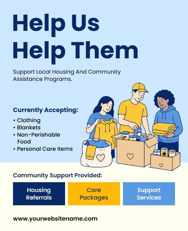 Help Us Help Them Charity Homelessness Poster Template
