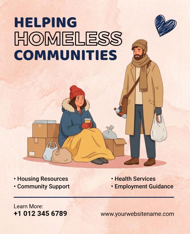 Helping Homeless Communities Support Poster Template