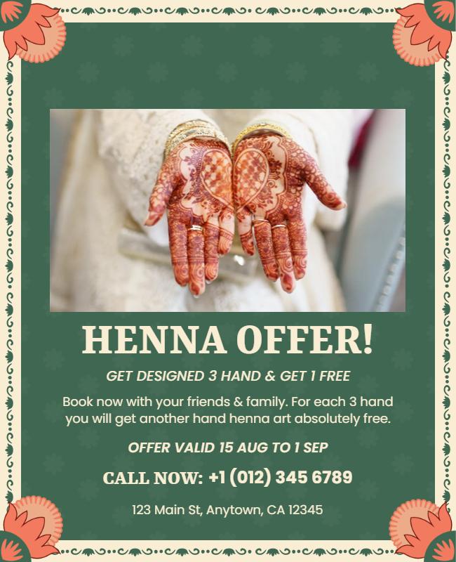 Henna Art Special Offer Flyer Template