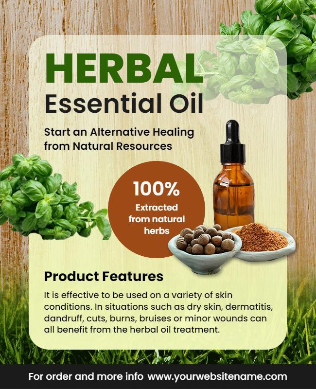 Herbal Essential Oil Promotion Flyer Template