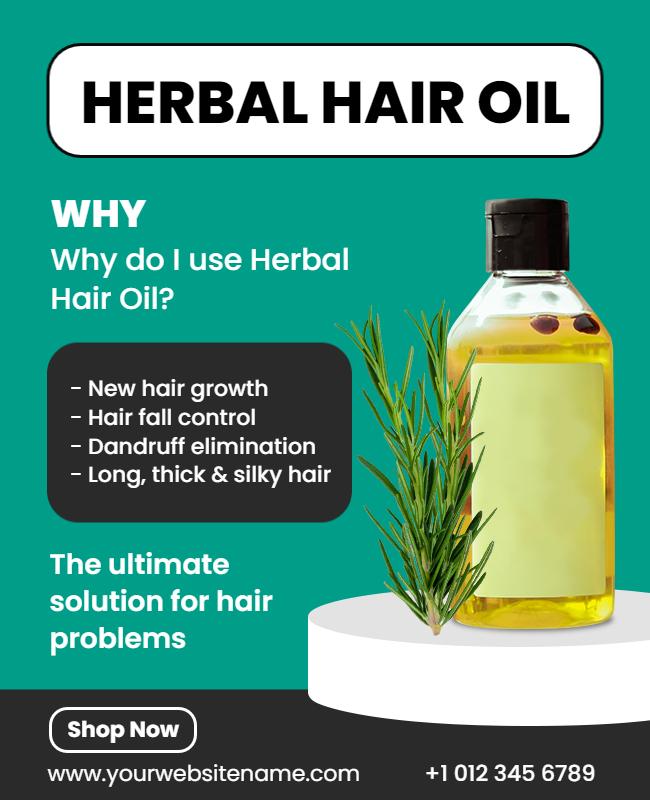 Herbal Hair Oil Promotional Flyer Template