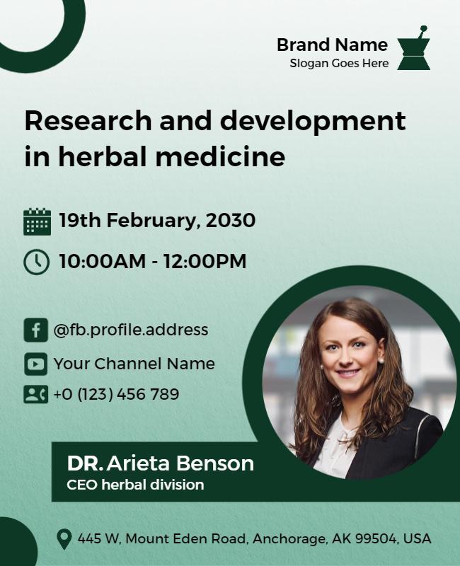 Herbal Medicine Research Seminar Flyer Template