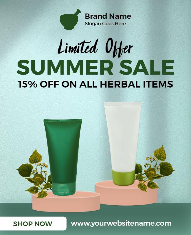 Herbal Products Summer Sale Flyer Template