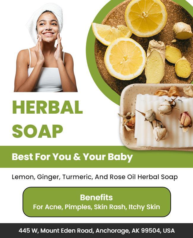 Herbal Soap Skincare Promotional Flyer Template