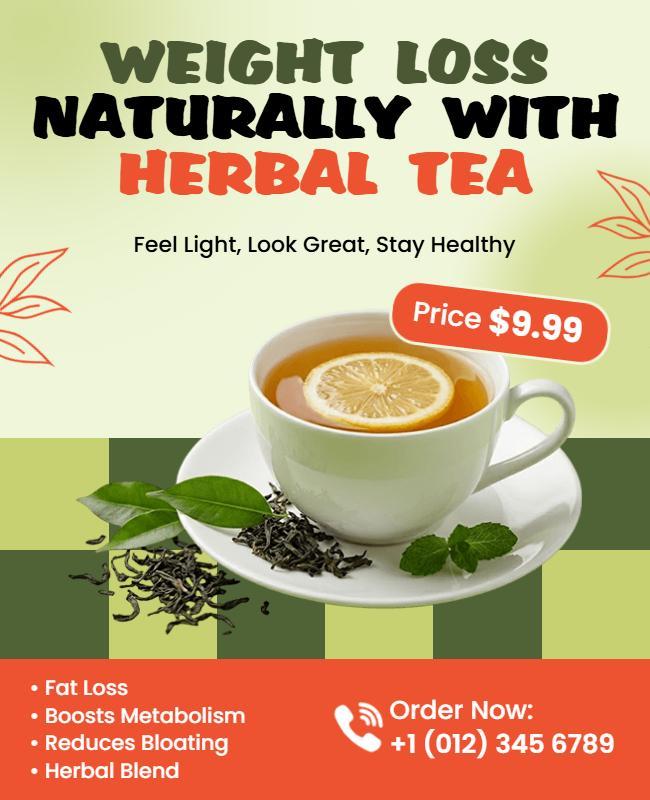 Herbal Tea Weight Loss Promotion Flyer Template