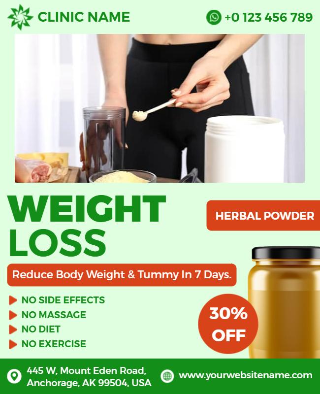 Herbal Weight Loss Promotion Flyer Template