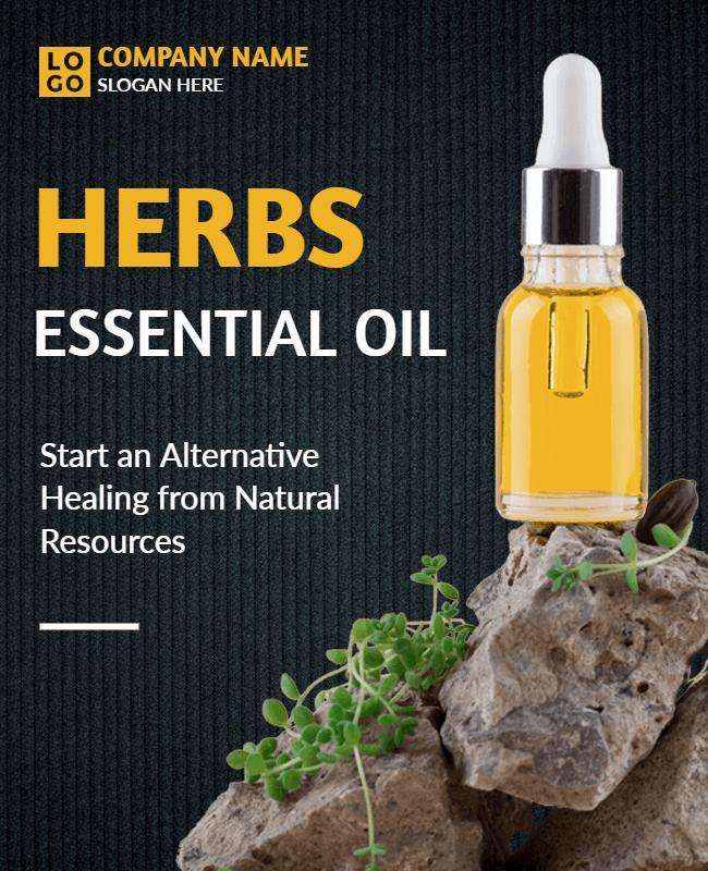 Herbs Essential Oil Promotion Flyer Template