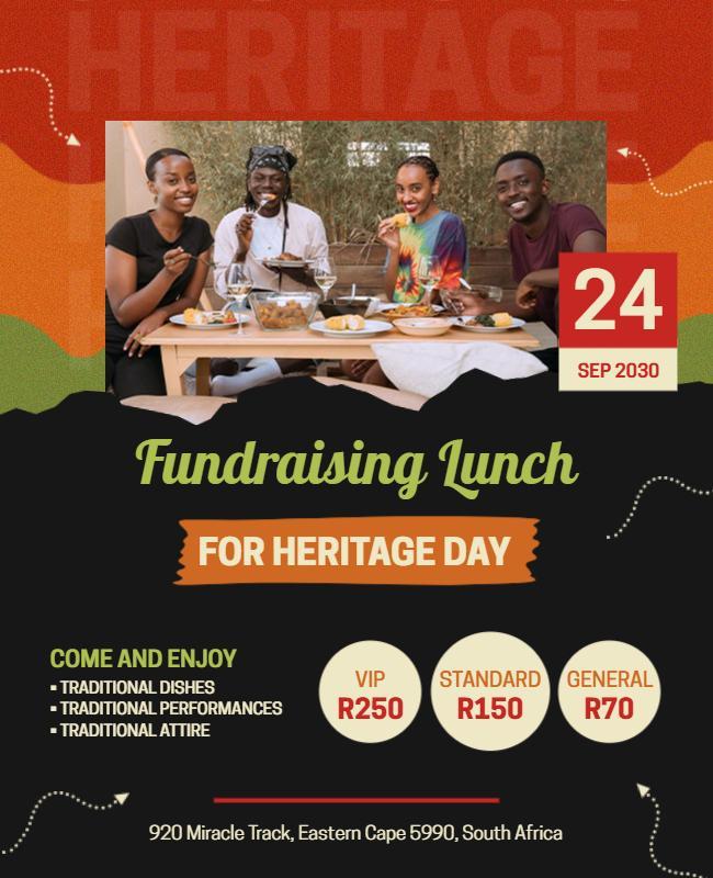 Heritage Day Fundraising Lunch Flyer Template