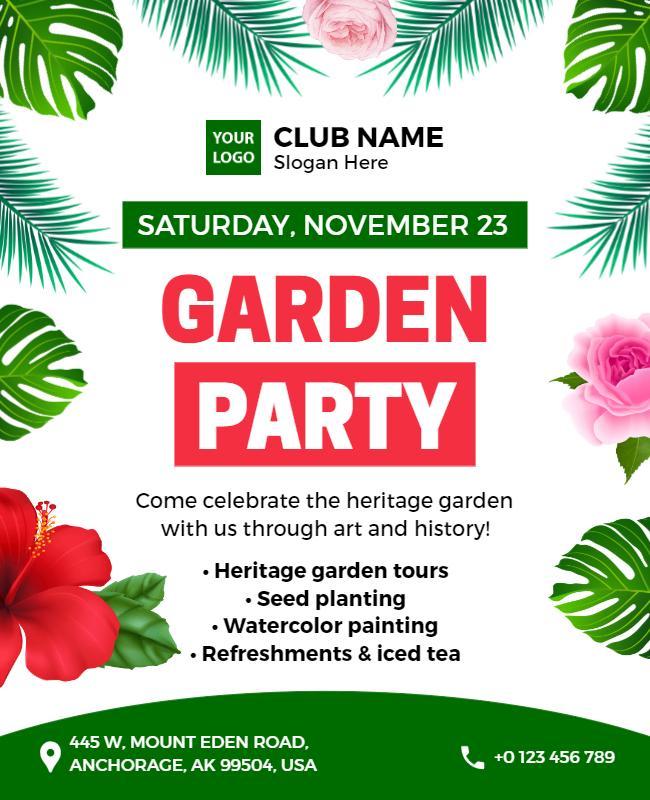 Heritage Garden Celebration Event Flyer Template