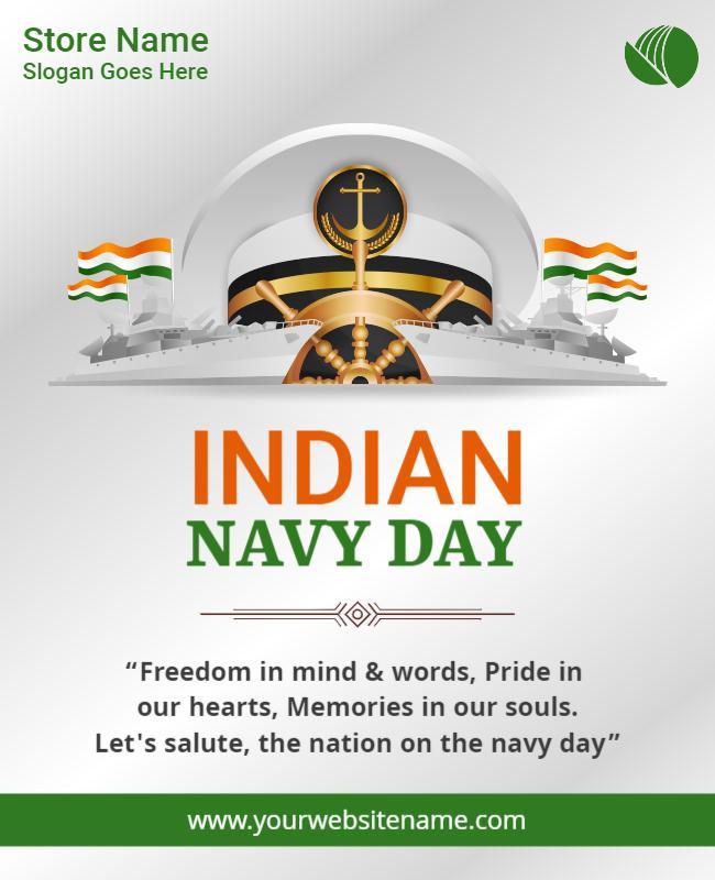 Heroic Tribute to Indian Navy Day Commemoration Poster Template