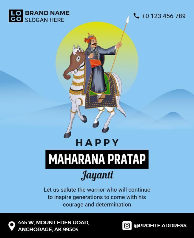 Heroic Vintage Maharana Pratap Jayanti Celebration Poster Template