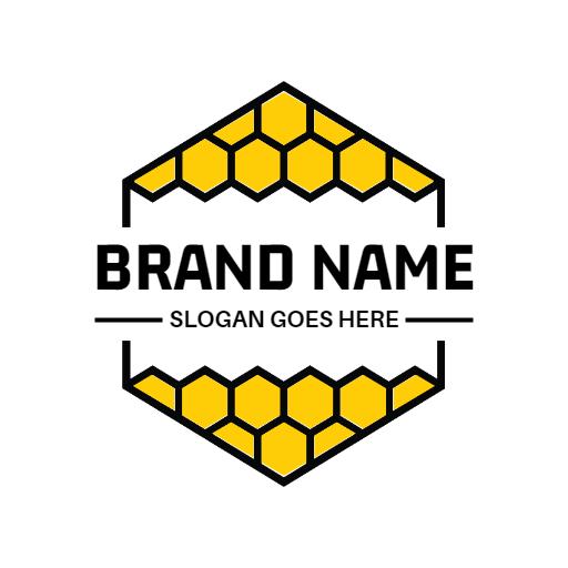 Hexagonal Honeycomb Design Featuring Busy Honeybee Logo Template