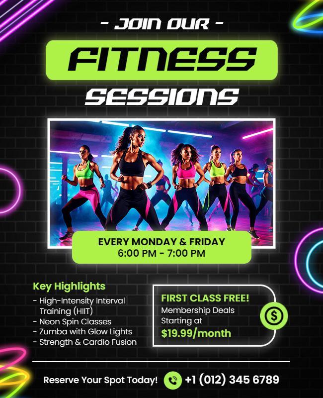 High Intensity Interval Training Fitness Flyer Template