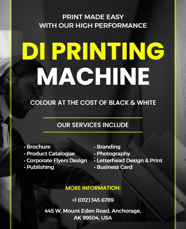 High Performance Printing Services Flyer Template