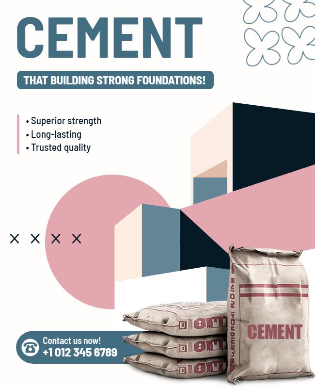 High-Quality Cement Product Advertising Flyer Template