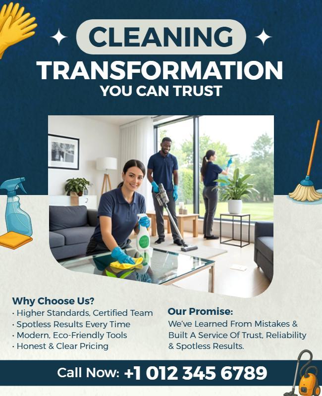 High-Quality Cleaning Transformation Flyer Template