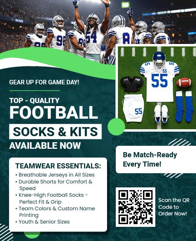 High-Quality Football Socks and Kits Flyer Template