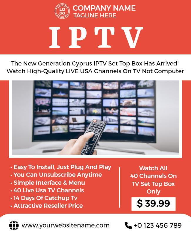 High Quality Iptv Service Promotion Flyer Template