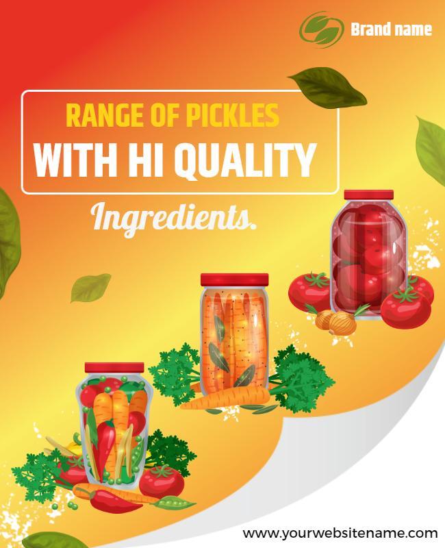 High Quality Pickle Varieties Promotional Flyer Template