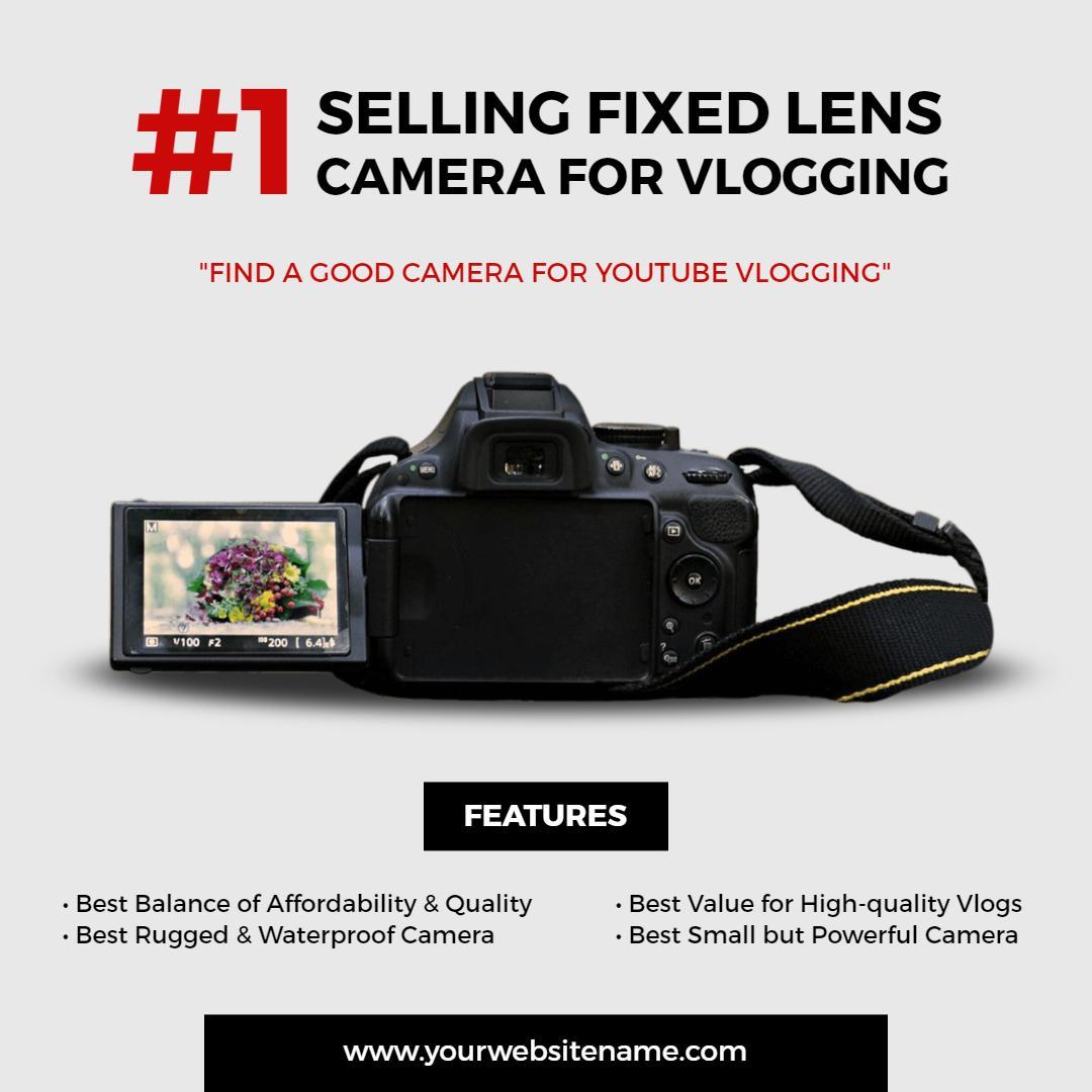 High-Quality Vlogging Camera Promotion for Business Ad Template