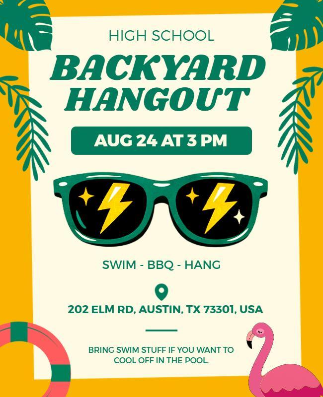 High School Backyard Hangout Event Flyer Template