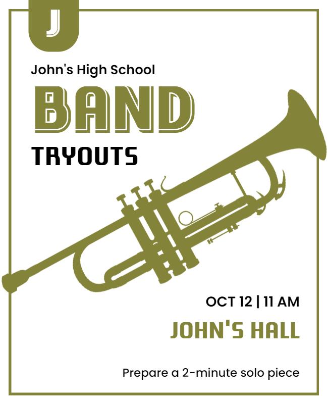 High School Band Tryouts Flyer Template