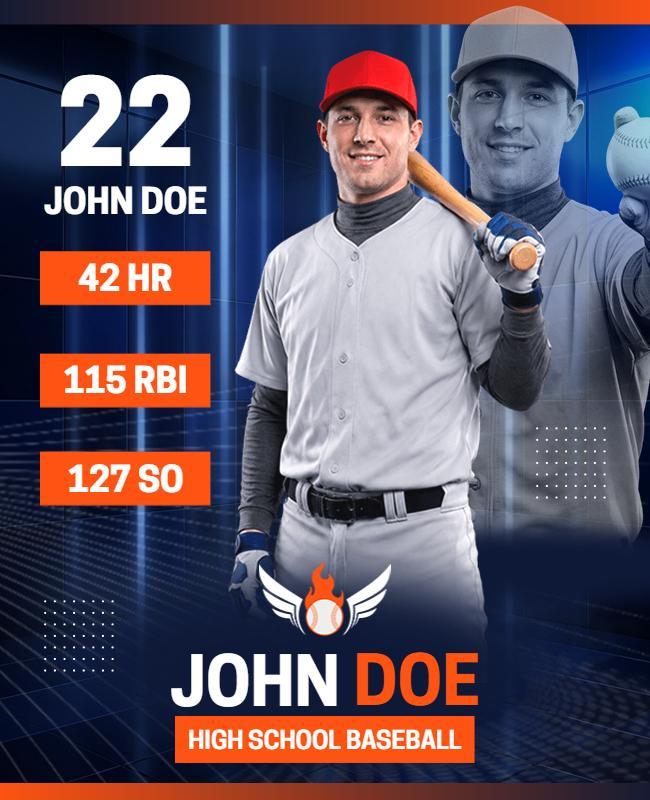 High School Baseball Achievement Poster Template