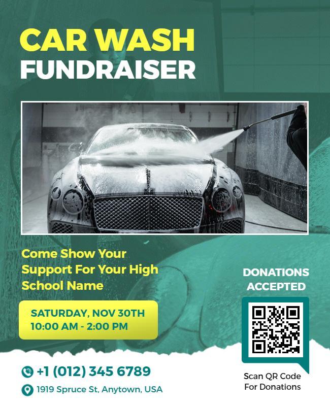 High School Car Wash Fundraiser Flyer Template