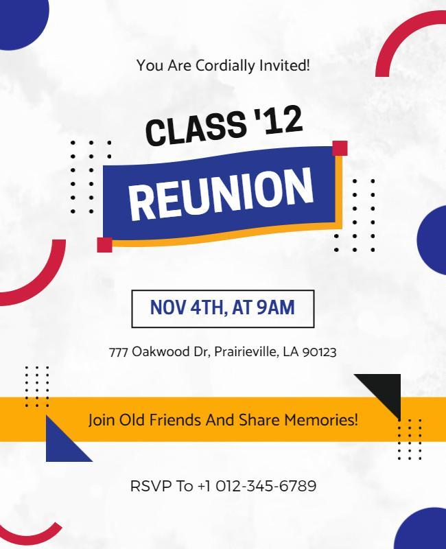 High School Class Reunion Event Flyer Template