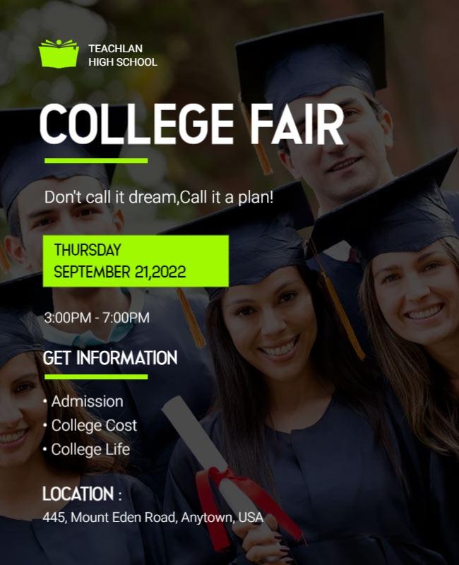 High School College Fair Event Flyer Template